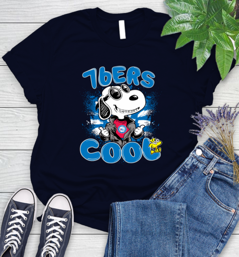 NBA Basketball Philadelphia 76ers Cool Snoopy Shirt Women's T-Shirt 2