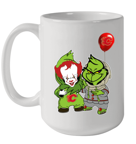 Calgary Flames Baby Pennywise Grinch Christmas NHL Hockey Ceramic Mug 15oz