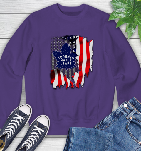 Toronto Maple Leafs NHL Hockey American Flag Sweatshirt 4