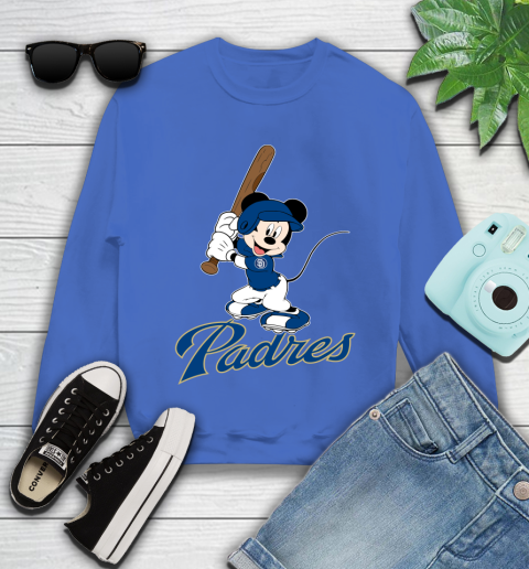 MLB Baseball San Diego Padres Cheerful Mickey Mouse Shirt Youth Sweatshirt 7