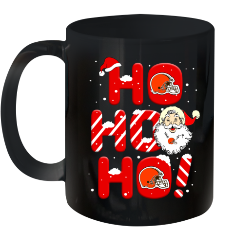 Cleveland Browns NFL Football Ho Ho Ho Santa Claus Merry Christmas Shirt Ceramic Mug 11oz