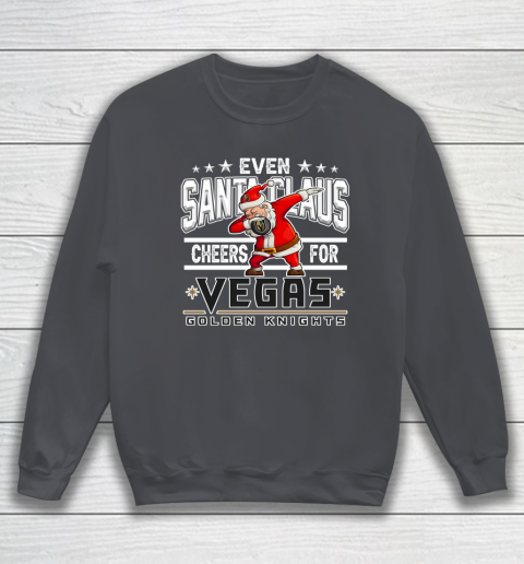 Vegas Golden Knights Even Santa Claus Cheers For Christmas NHL Sweatshirt 4