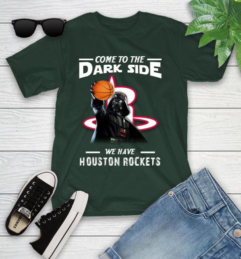 NBA Come To The Dark Side We Have Houston Rockets Star Wars Darth Vader Basketball Youth T-Shirt 5