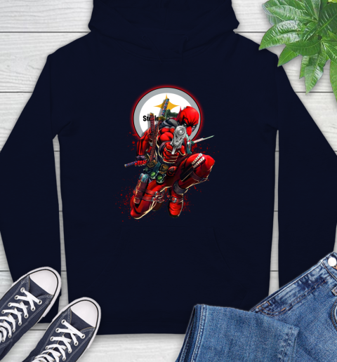 NFL Deadpool Marvel Comics Sports Football Pittsburgh Steelers Hoodie Tee For Sports
