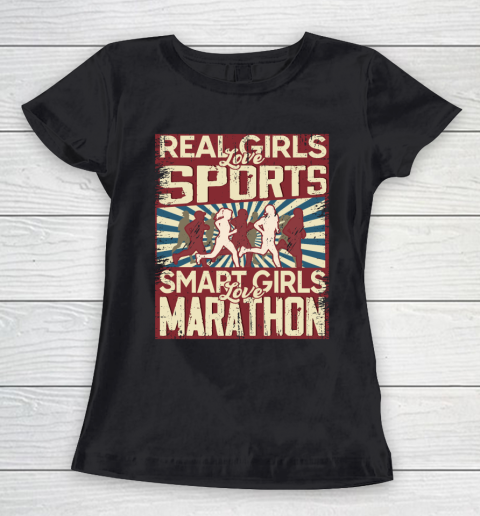 Real girls love sports smart girls love marathon Women's T-Shirt