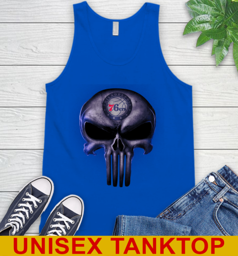 Philadelphia 76ers NBA Basketball Punisher Skull Sports Tank Top 4