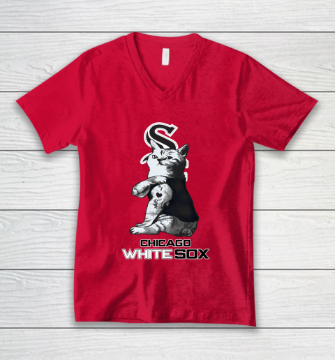 MLB Baseball My Cat Loves Chicago White Sox V-Neck T-Shirt 6