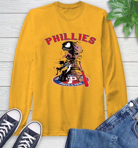 MLB Philadelphia Phillies Baseball Venom Groot Guardians Of The Galaxy Long Sleeve T-Shirt 3