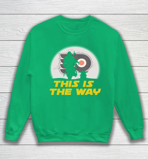 Philadelphia Flyers NHL Ice Hockey Star Wars Yoda And Mandalorian This Is The Way Sweatshirt 5