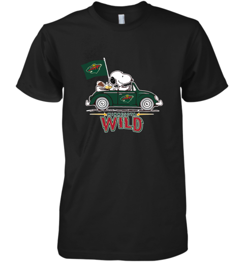 Snoopy And Woodstock Ride The Minnesota Wilds Car NHL Premium Men's T-Shirt
