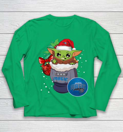 Orlando Magic Christmas Baby Yoda Star Wars Funny Happy NBA Youth Long Sleeve 6