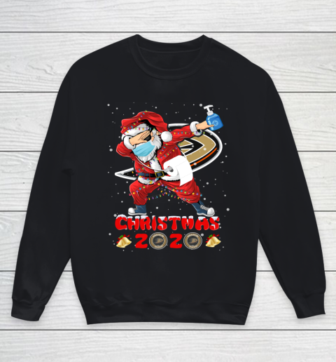 Anaheim Ducks Funny Santa Claus Dabbing Christmas 2020 NHL Youth Sweatshirt