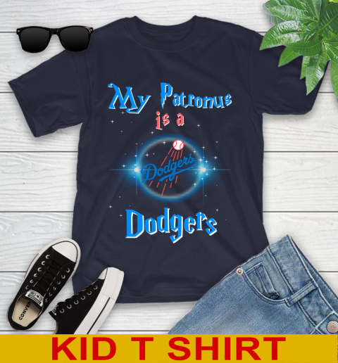 MLB Baseball Harry Potter My Patronus Is A Los Angeles Dodgers Youth T-Shirt 2