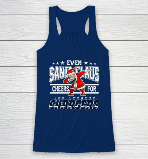 Los Angeles Chargers Even Santa Claus Cheers For Christmas NFL Racerback Tank 6
