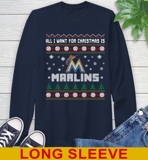 MLB All I Want For Christmas Is Miami Marlins Baseball Sports 57
