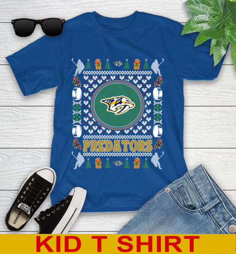 Nashville Predators Merry Christmas NHL Hockey Loyal Fan Youth T-Shirt 10