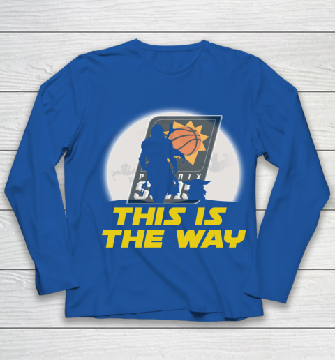 Phoenix Suns NBA Basketball Star Wars Yoda And Mandalorian This Is The Way Youth Long Sleeve 7