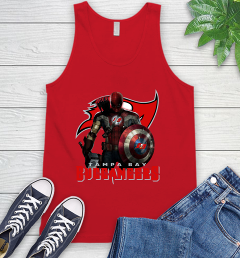 NFL Captain America Thor Spider Man Hawkeye Avengers Endgame Football Tampa Bay Buccaneers Tank Top 6