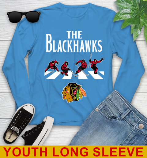 NHL Hockey Chicago Blackhawks The Beatles Rock Band Shirt Youth Long Sleeve 8