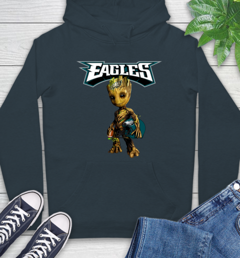 Philadelphia Eagles NFL Football Groot Marvel Guardians Of The Galaxy Hoodie 7