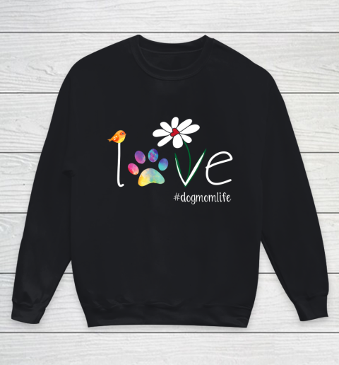 LOVE Dog Mom Sunflower Shirt Gifts Mother Dog lovers Youth Sweatshirt