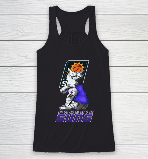 NBA Basketball My Cat Loves Phoenix Suns Racerback Tank