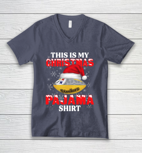 Pittsburgh Steelers This Is My Christmas Pajama Shirt NFL V-Neck T-Shirt 7