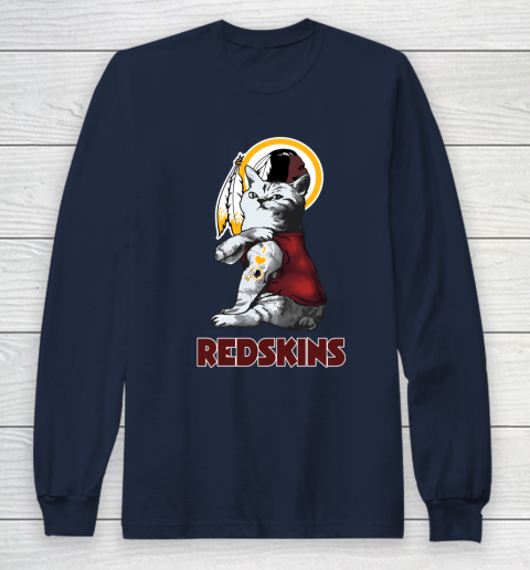 NFL Football My Cat Loves Washington Redskins Long Sleeve T-Shirt 2