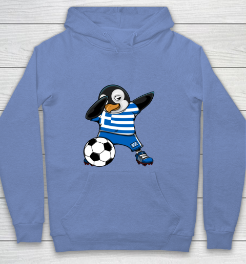 Dabbing Penguin Greece Soccer Fans Jersey Football Lovers Youth Hoodie 7