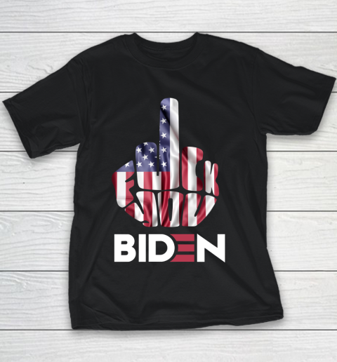 Fuck You Biden Middle Finger  Fuck Biden  Anti Biden Supporter Youth T-Shirt