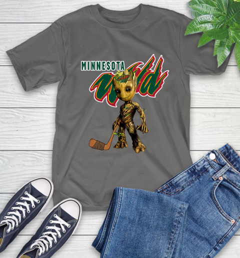 Minnesota Wild NHL Hockey Groot Marvel Guardians Of The Galaxy T-Shirt 9