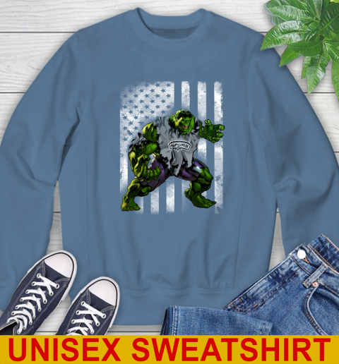 San Antonio Spurs Hulk Marvel Avengers NBA Basketball American Flag Sweatshirt 10