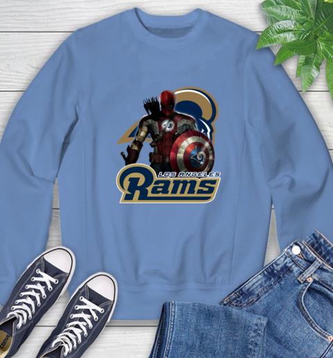 NFL Captain America Thor Spider Man Hawkeye Avengers Endgame Football Los Angeles Rams Sweatshirt 11