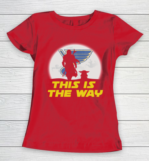 St.Louis Blues NHL Ice Hockey Star Wars Yoda And Mandalorian This Is The Way Women's T-Shirt 9