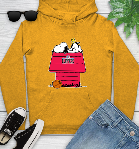 LA Clippers NBA Basketball Snoopy Woodstock The Peanuts Movie Youth Hoodie 3