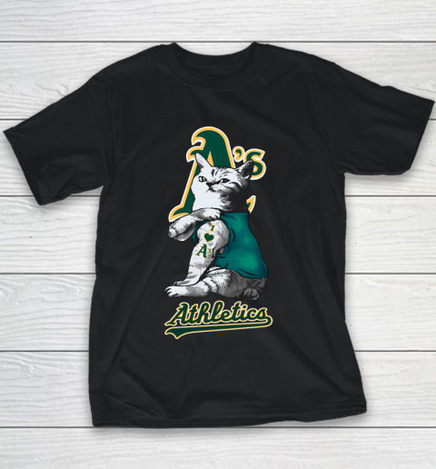 MLB Baseball My Cat Loves Oakland Athletics Youth T-Shirt