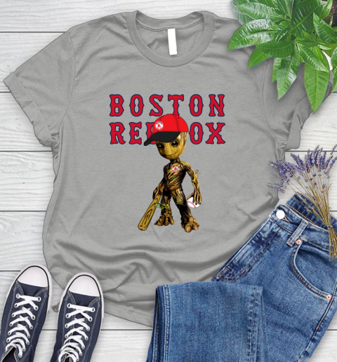 MLB Boston Red Sox Groot Guardians Of The Galaxy Baseball Women's T-Shirt 10