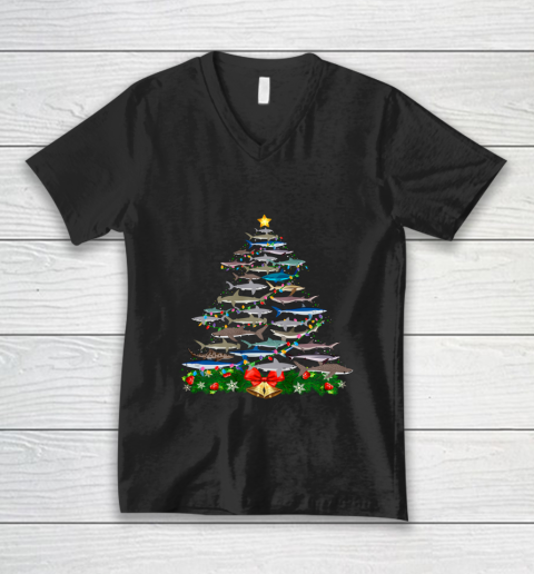 SHARK Christmas Tree Shirt SHARK Lovers Gifts V-Neck T-Shirt