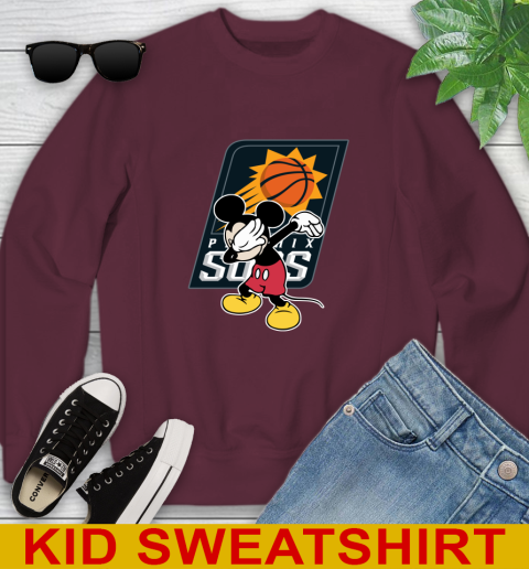 Phoenix Suns NBA Basketball Dabbing Mickey Disney Sports Youth Sweatshirt 5