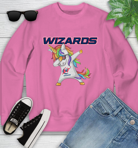 Washington Wizards NBA Basketball Funny Unicorn Dabbing Sports Youth Sweatshirt 7