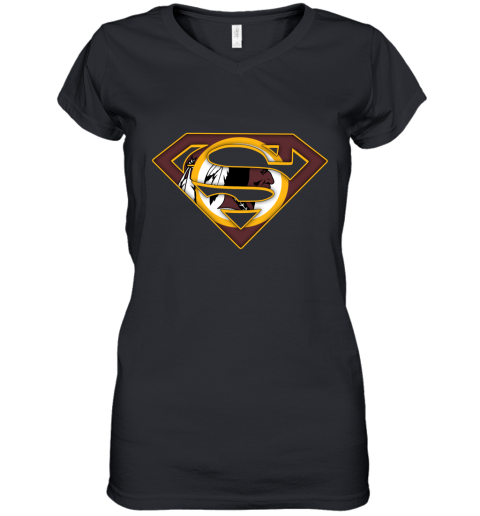 We Are Undefeatable The Washington Redskins x Superman NFL Women's V-Neck T-Shirt