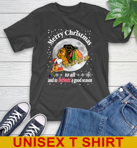 Chicago Blackhawks Merry Christmas To All And To Blackhawks A Good Season NHL Hockey Sports T-Shirt