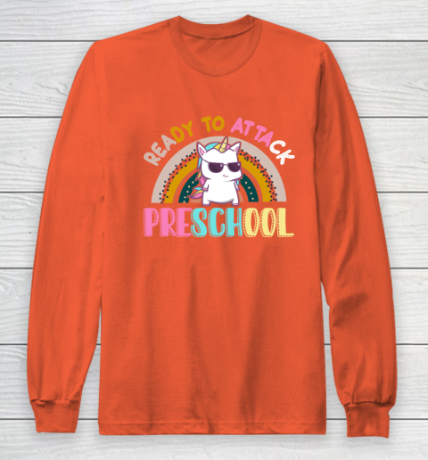 Back to school shirt Ready To Attack PreSchool Unicorn Long Sleeve T-Shirt 3