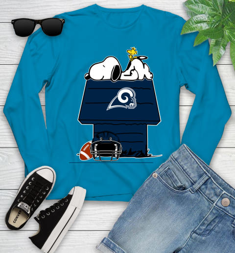 Los Angeles Rams NFL Football Snoopy Woodstock The Peanuts Movie Youth Long Sleeve 7