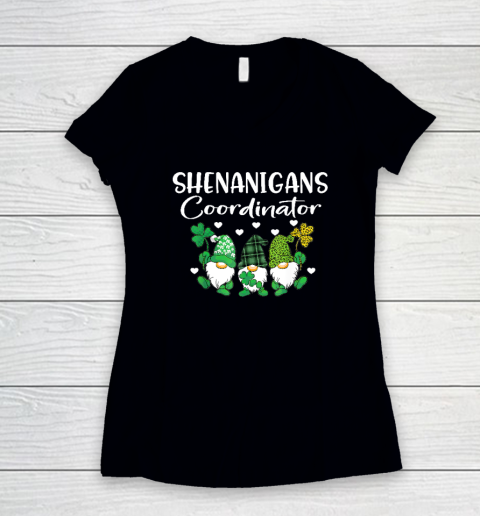 Shenanigans Coordinator St Patricks Day Gnomes Green Proud Women's V-Neck T-Shirt