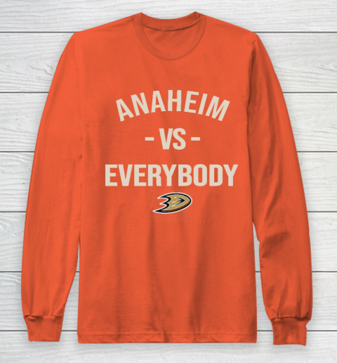 Anaheim Ducks Vs Everybody Long Sleeve T-Shirt 3