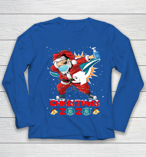Miami Dolphins Funny Santa Claus Dabbing Christmas 2020 NFL Youth Long Sleeve 7
