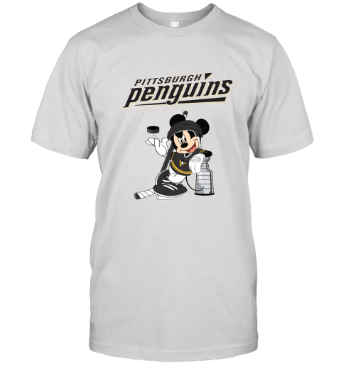 Mickey Pittsburgh Penguins Taking The Stanley Cup Hockey NHL Unisex Jersey Tee