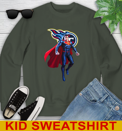 NFL Superman DC Sports Football Tennessee Titans Youth Sweatshirt 9