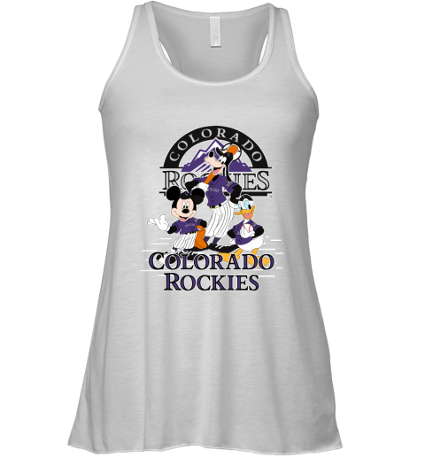 Colorado Rockies Mickey Donald And Goofy Baseball Racerback Tank